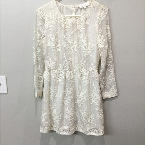 Zimmermann White Lace Long Sleeve Dress